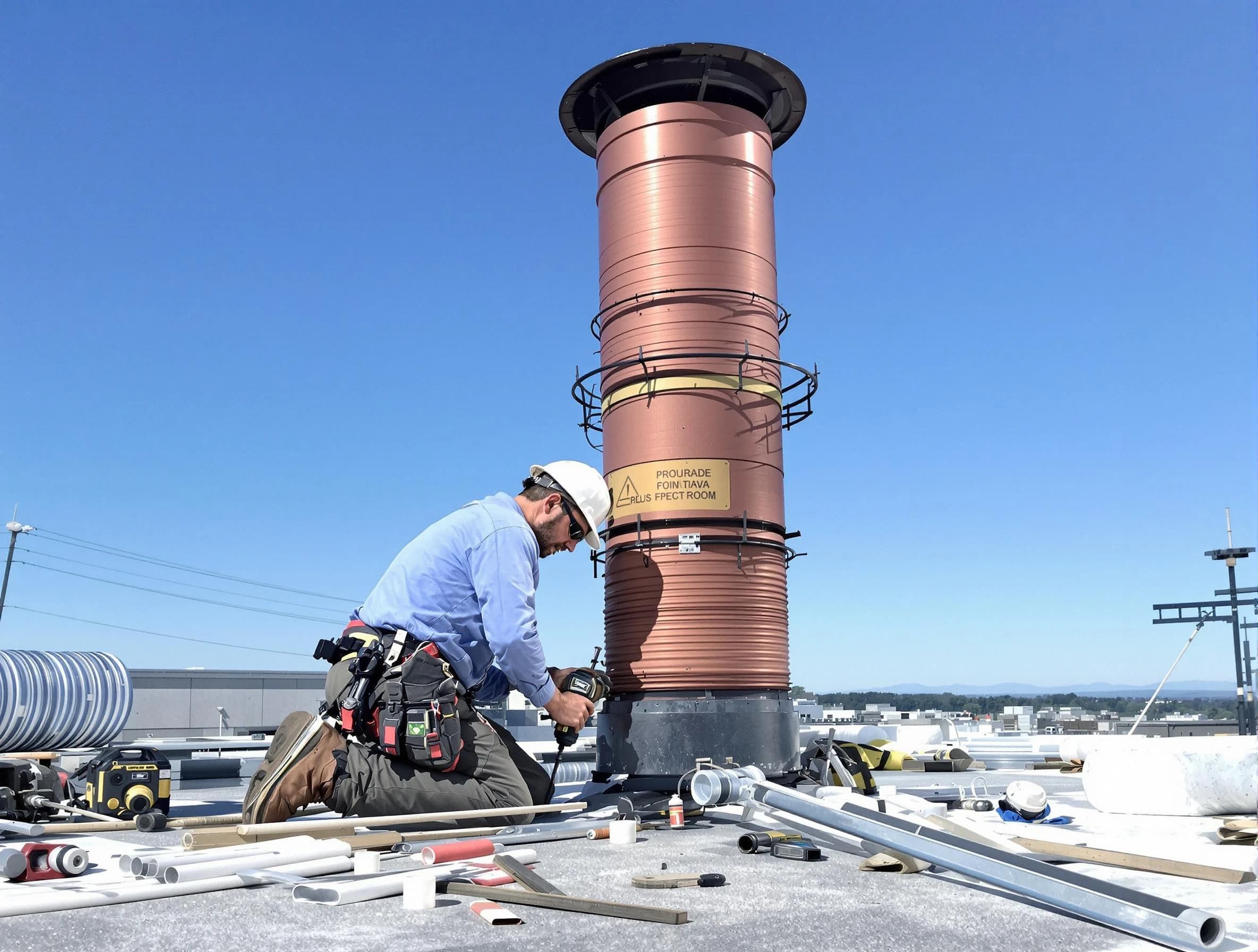 Installed chimney liner by Heron Bay Chimney Sweep in Heron Bay, GA