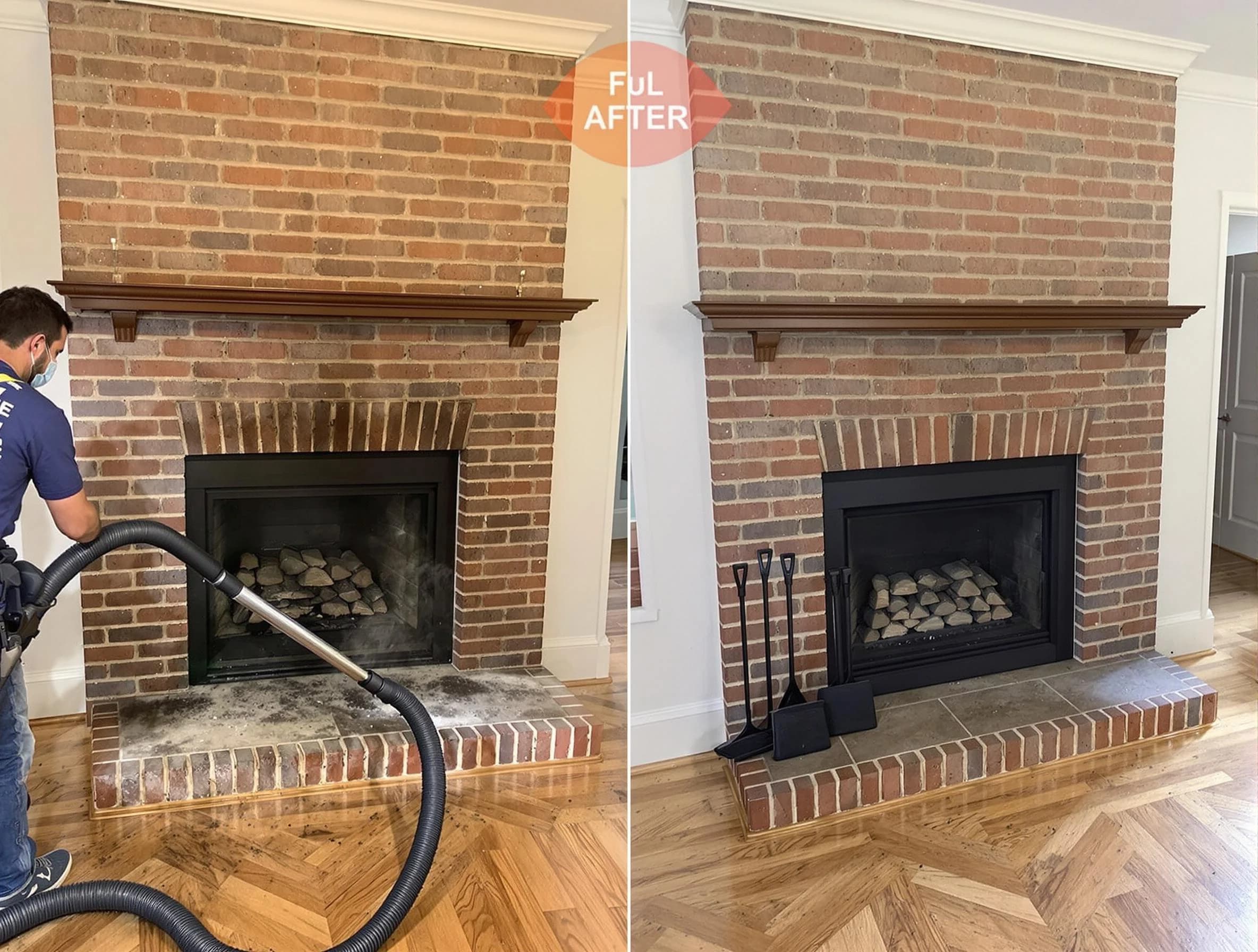 Heron Bay Chimney Sweep carefully sanitizing a fireplace in Heron Bay, GA
