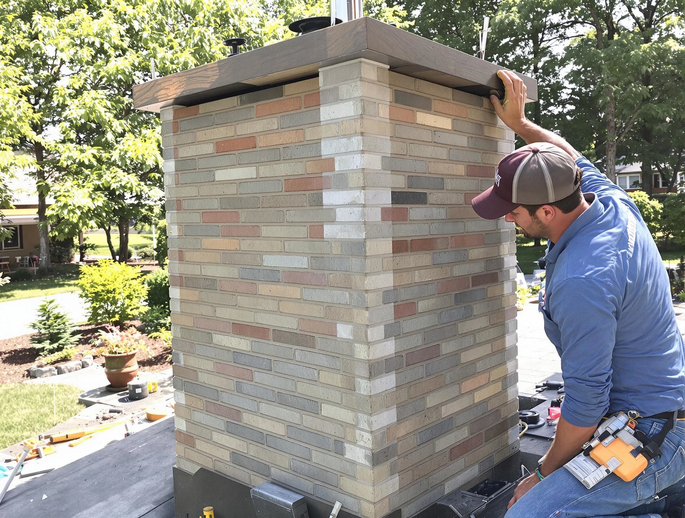 Heron Bay Chimney Sweep completing a modern chimney remodel in Heron Bay, GA