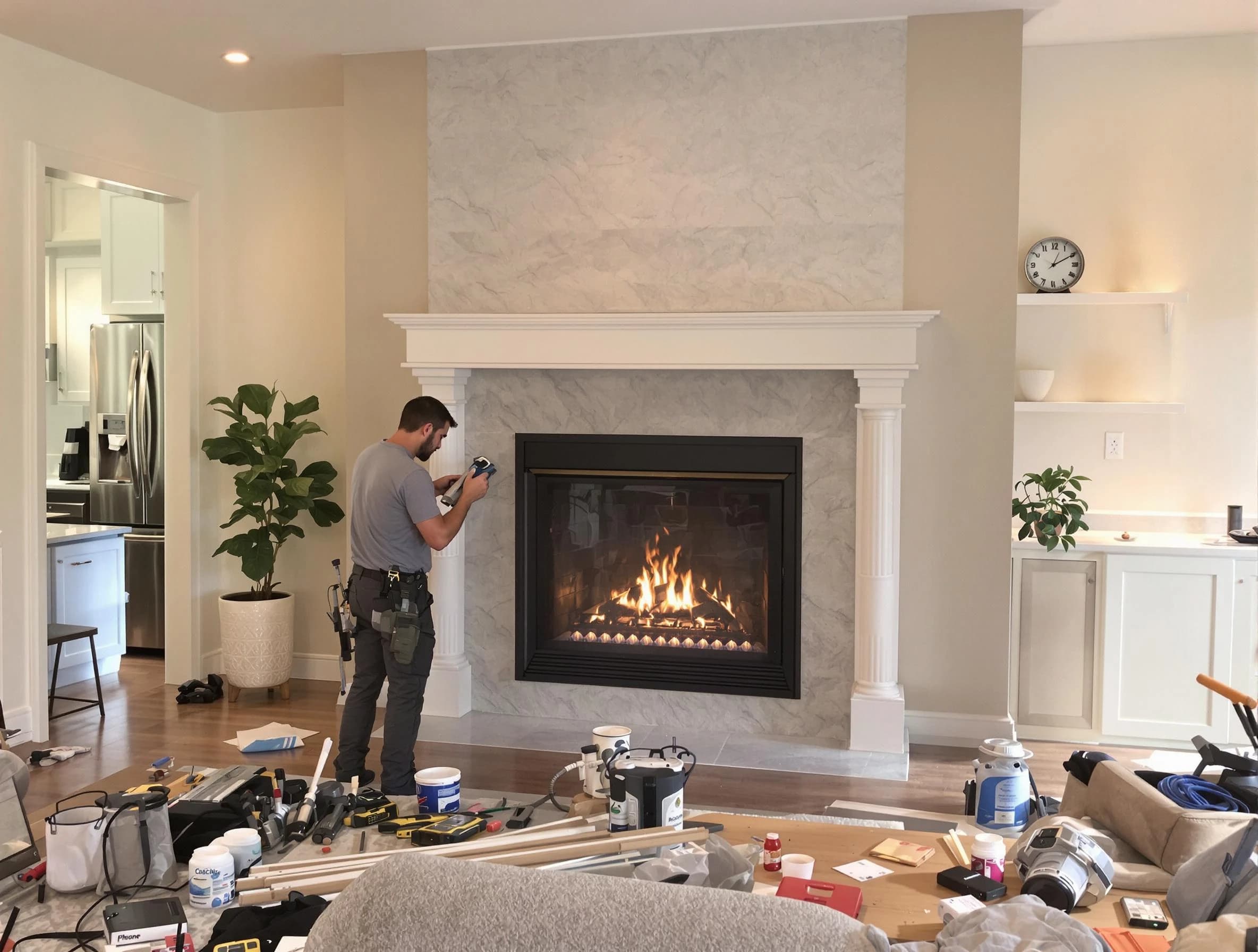 Newly installed fireplace by Heron Bay Chimney Sweep in Heron Bay, GA