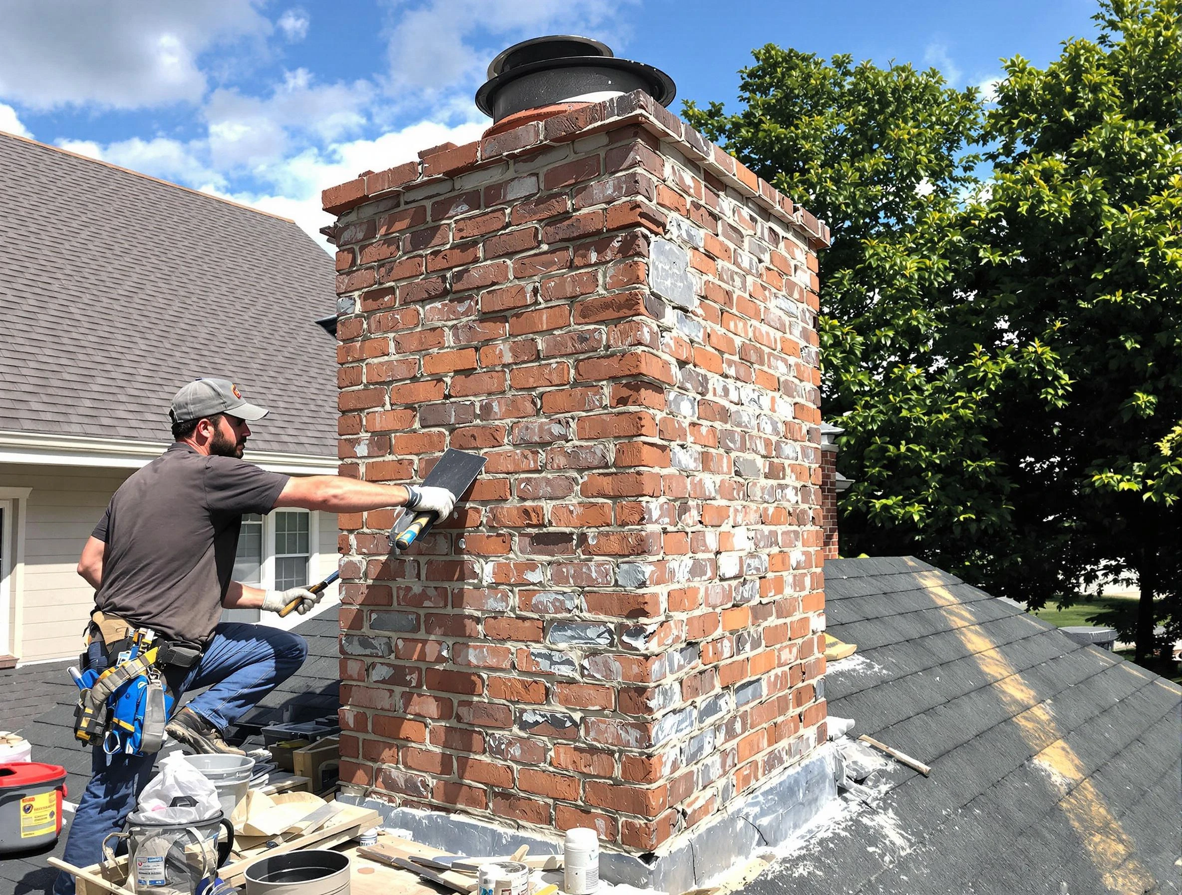 Completed chimney rebuild by Heron Bay Chimney Sweep in Heron Bay, GA