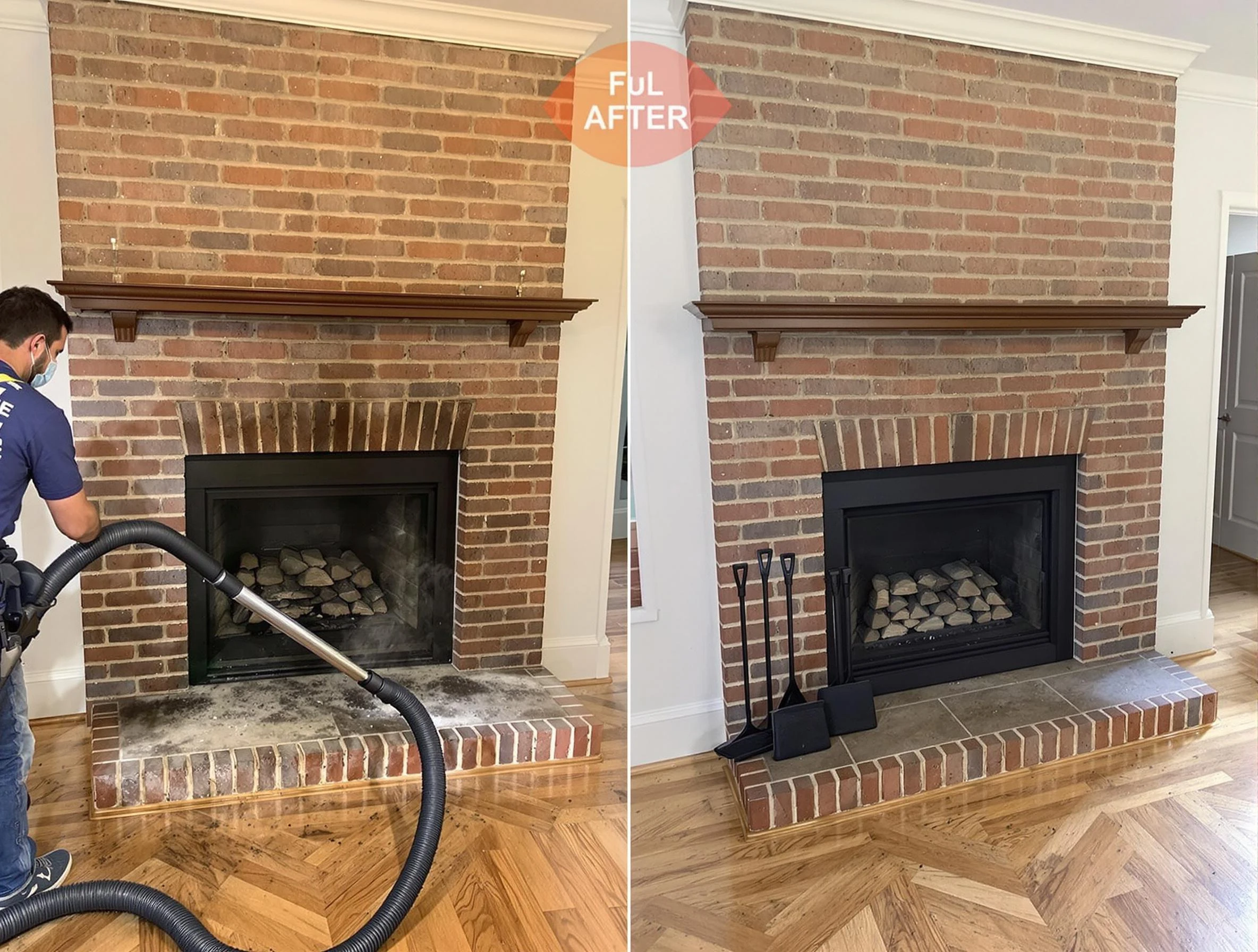 Heron Bay Chimney Sweep carefully sanitizing a fireplace in Heron Bay, GA