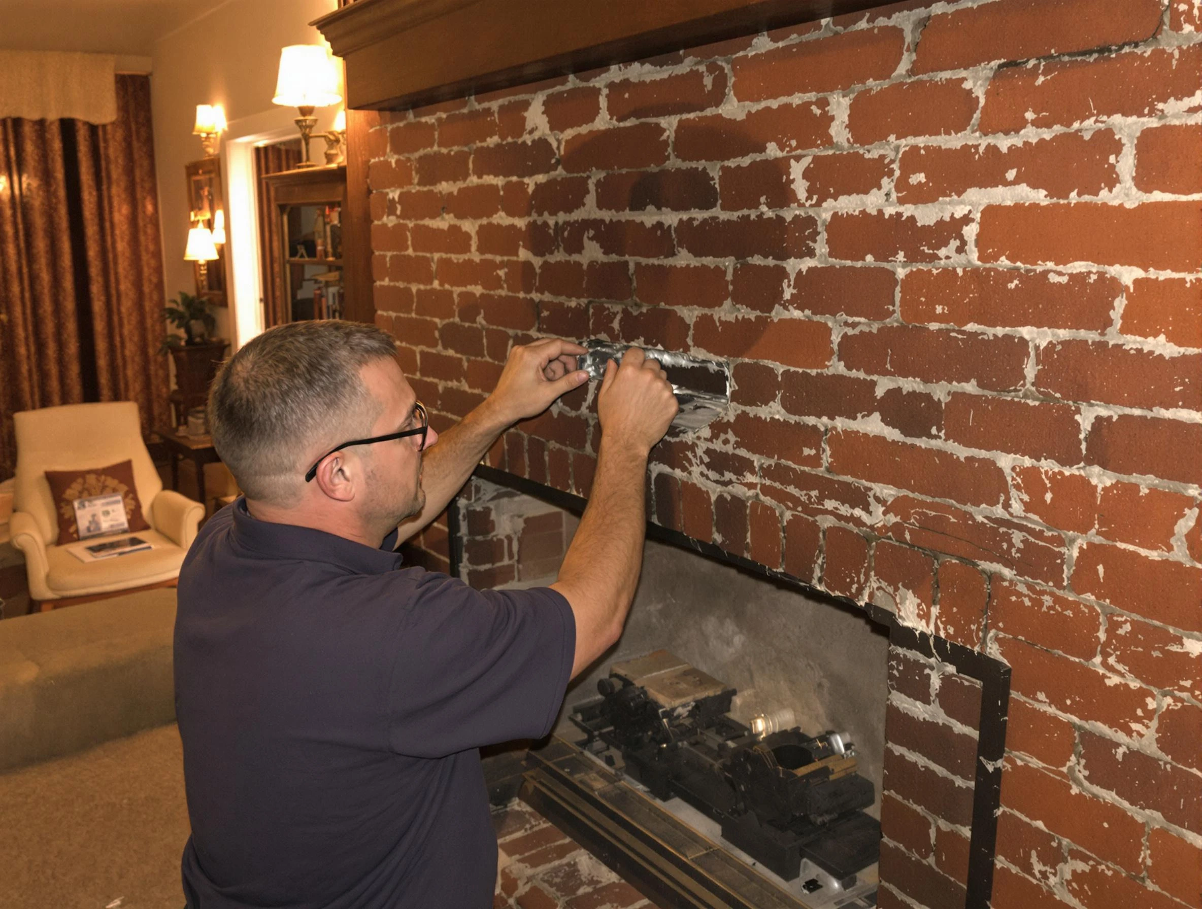 Heron Bay Chimney Sweep expert fixing a fireplace in Heron Bay, GA